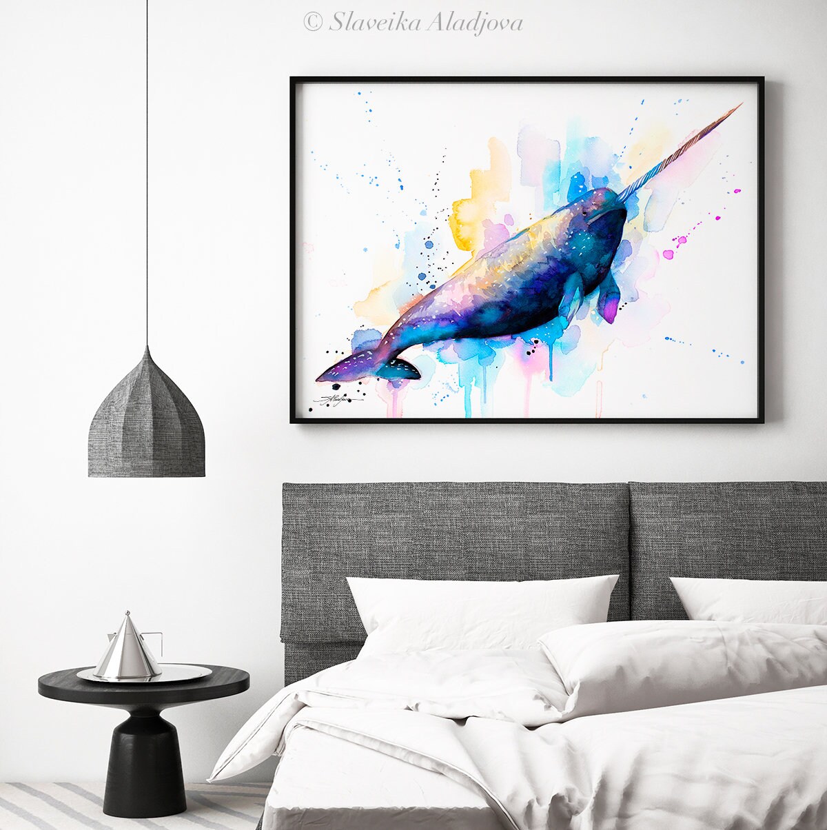 Narwhal Limited Edition Watercolor Art Print by Slaveika Aladjova ...