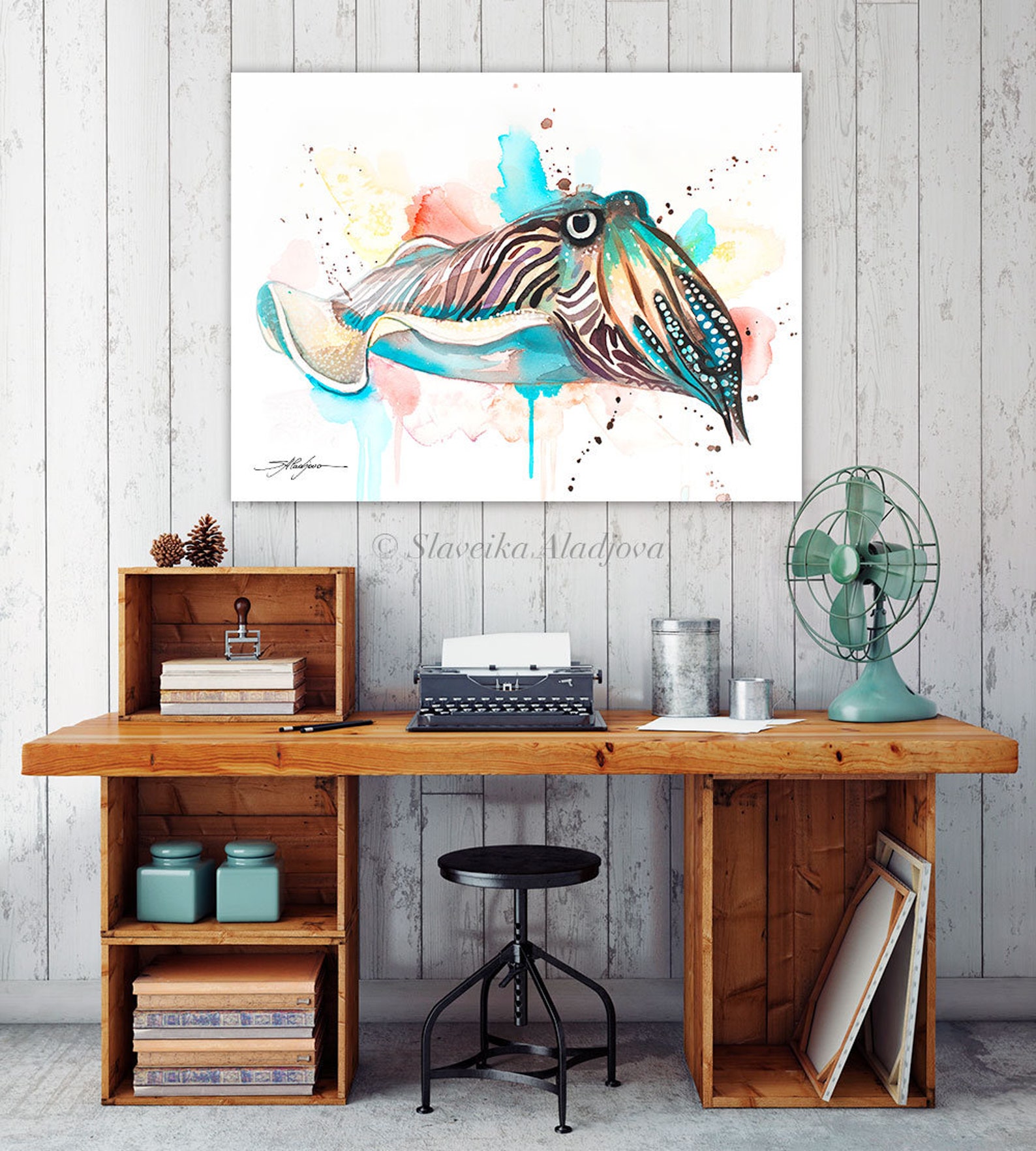 Common Cuttlefish Limited Edition Watercolor Art Print by Slaveika ...