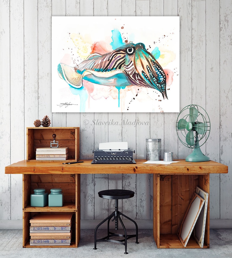 Common Cuttlefish Limited Edition Watercolor Art Print by Slaveika ...