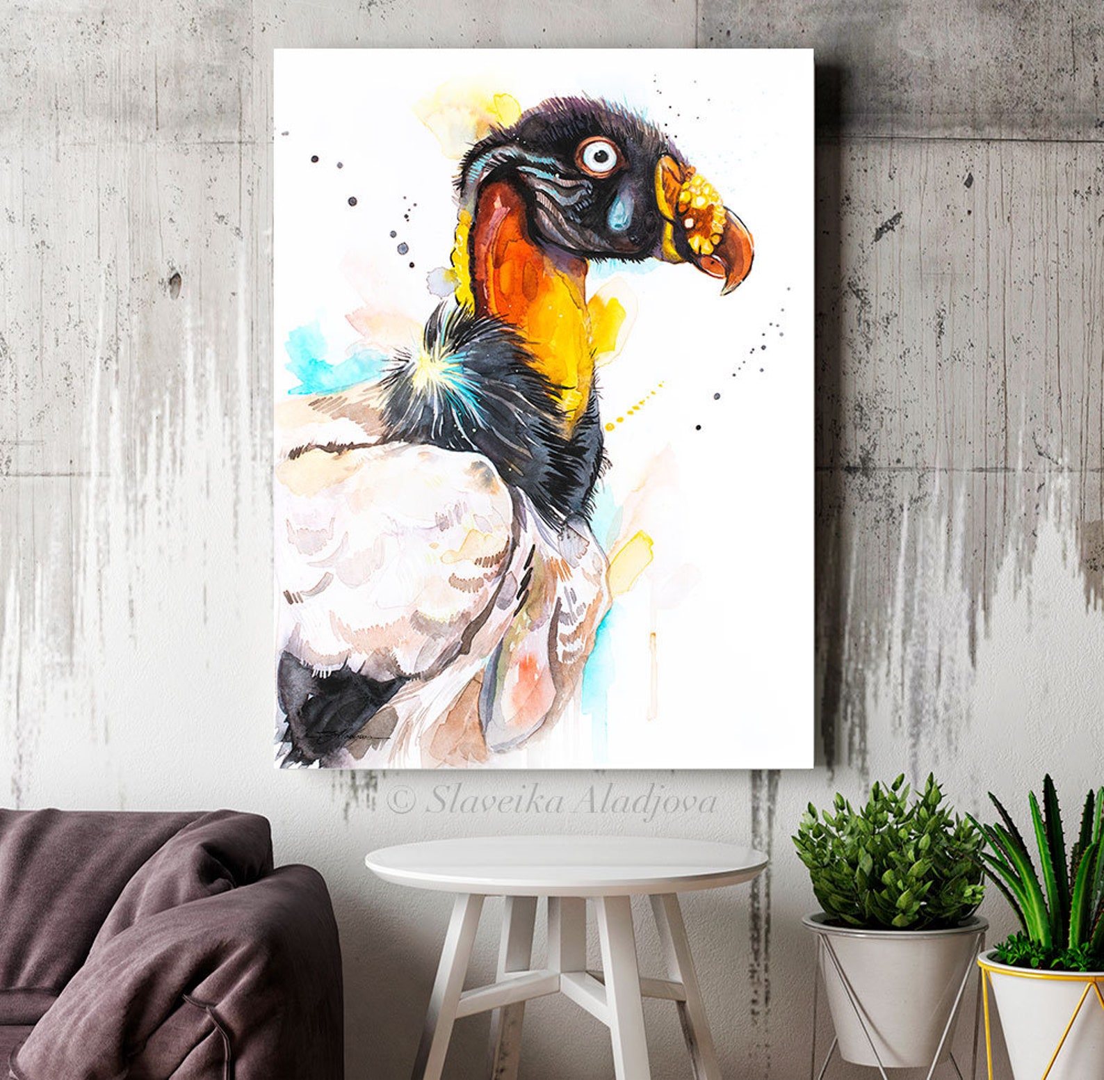 King Vulture Limited Edition Watercolor Art Print by Slaveika Aladjova ...