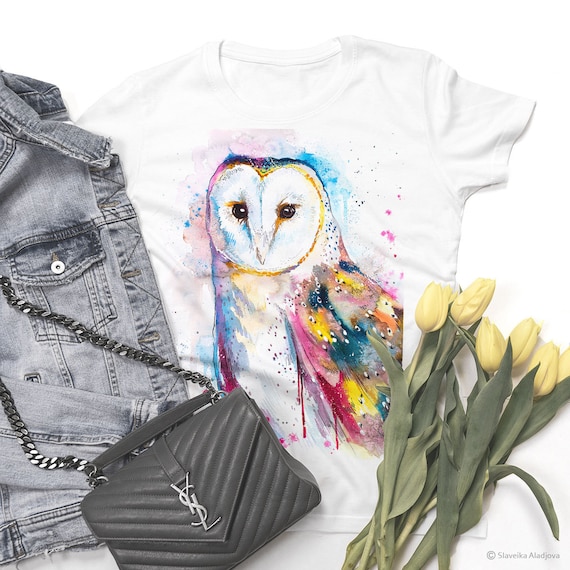 Barn Owl T Shirt Unisex T Shirt Ring Spun Cotton 100 Etsy