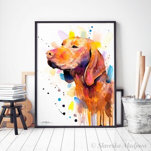 Vizsla Dog Limited Edition Watercolor Art Print by Slaveika Aladjova ...