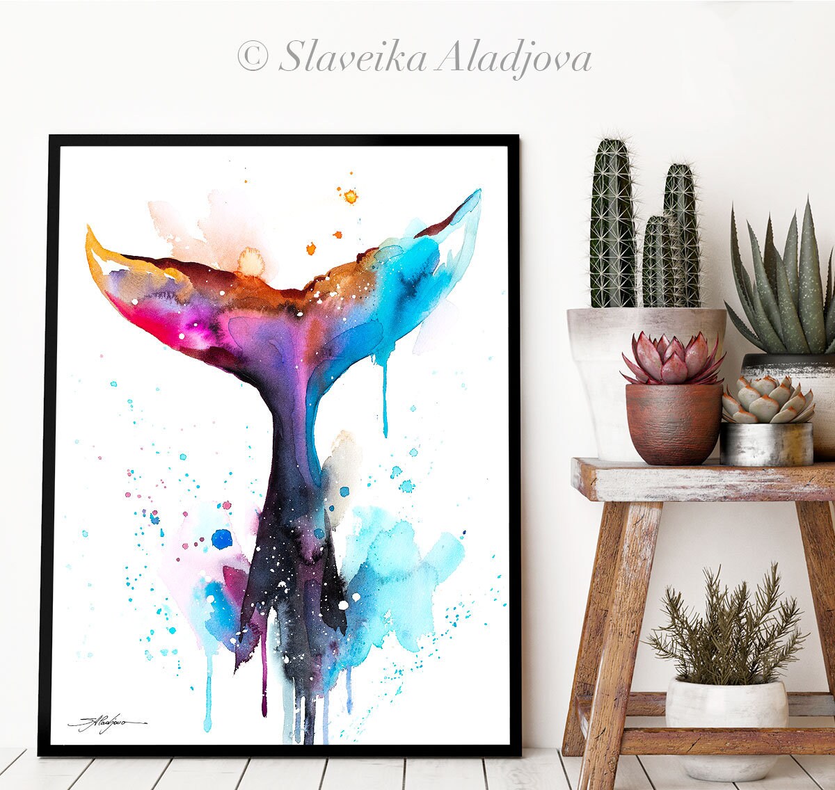 Whale Tail Limited Edition Watercolor Art Print by Slaveika Aladjova ...