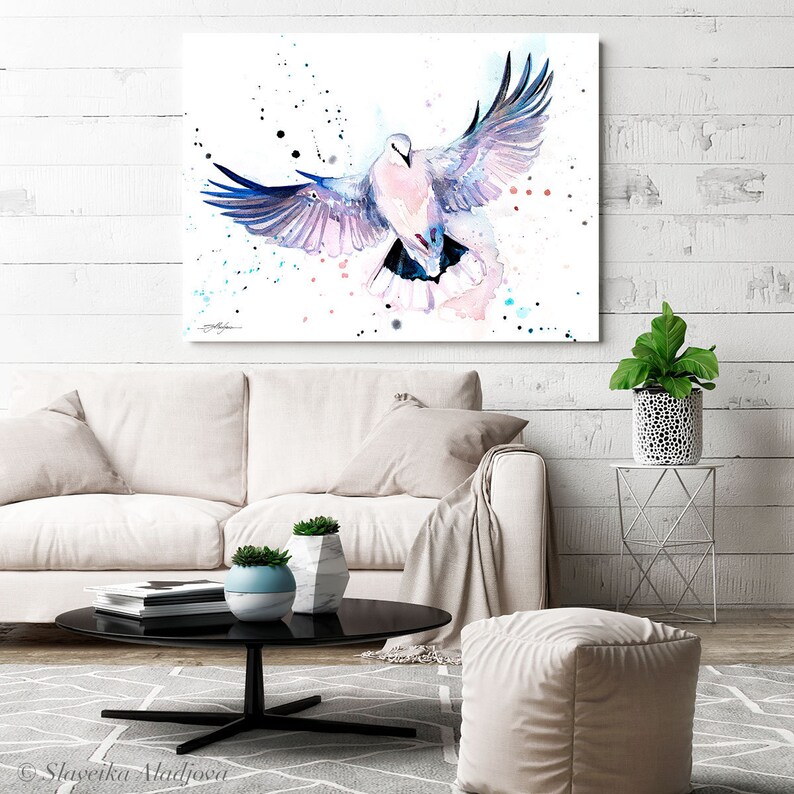 Dove Watercolor Painting Print by Slaveika Aladjova, Art, Animal ...