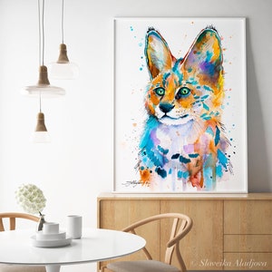 Serval Limited Edition Watercolor Art Print by Slaveika Aladjova ...