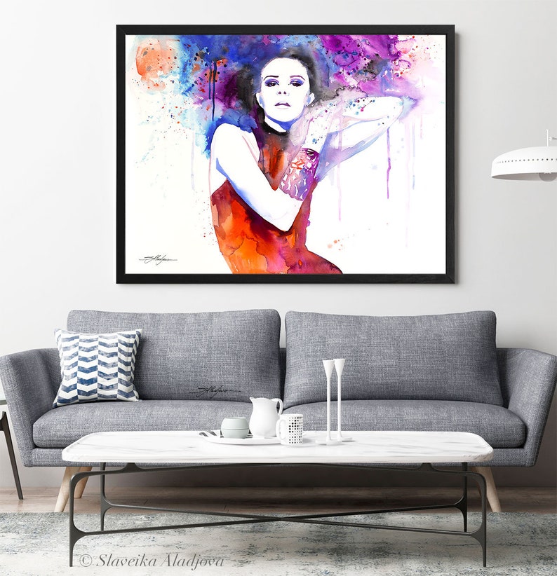 Colorful Girl Watercolor Painting Print by Slaveika Aladjova, Fashion ...