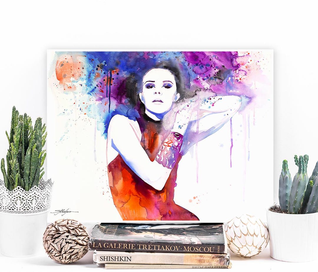 Colorful Girl Watercolor Painting Print by Slaveika Aladjova, Fashion ...