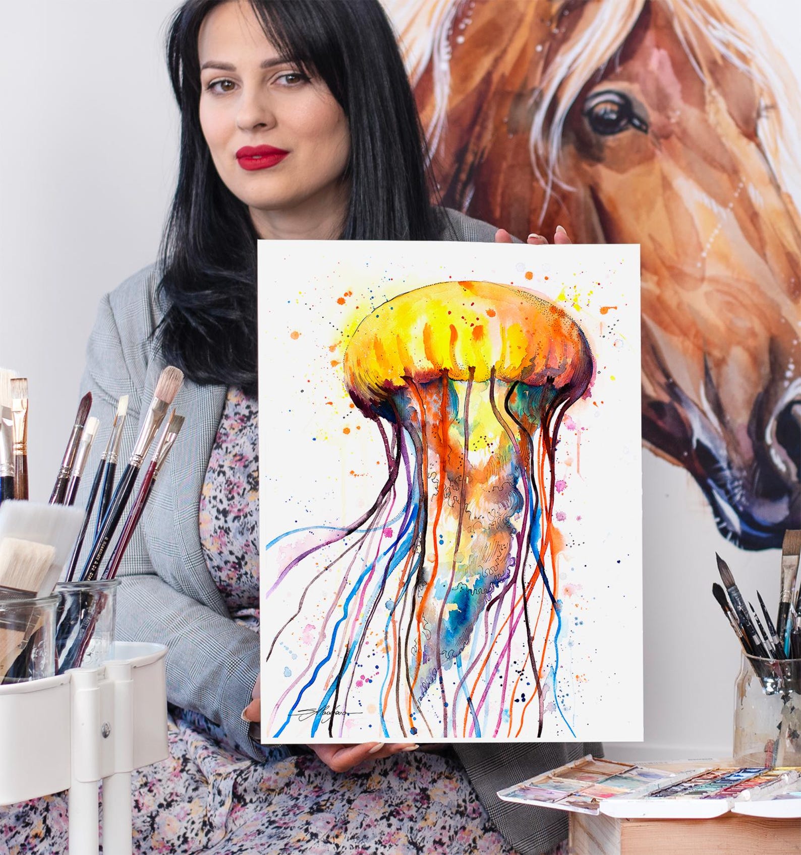 Jellyfish Limited Edition Watercolor Art Print by Slaveika Aladjova ...