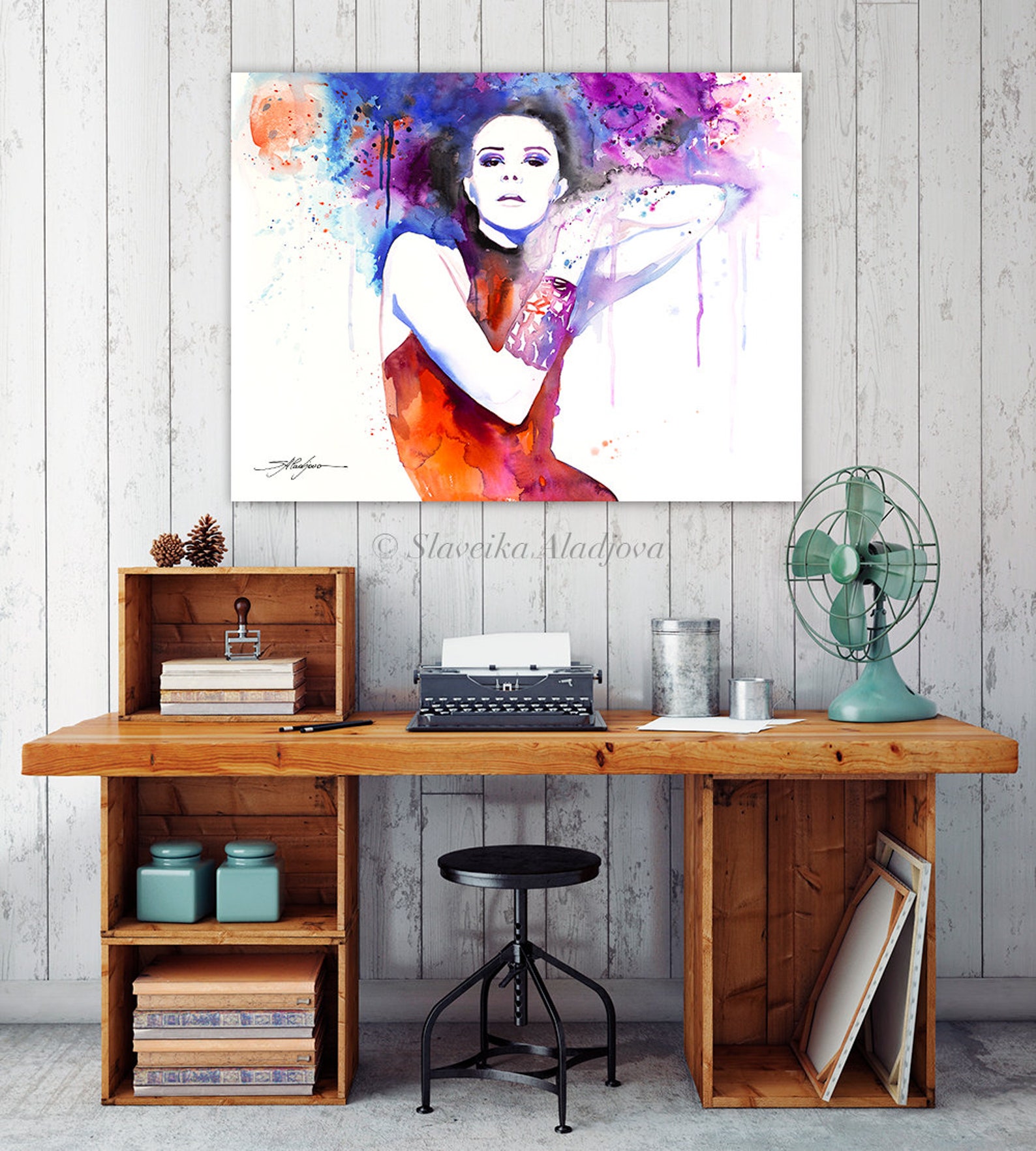 Colorful Girl Watercolor Painting Print by Slaveika Aladjova, Fashion ...