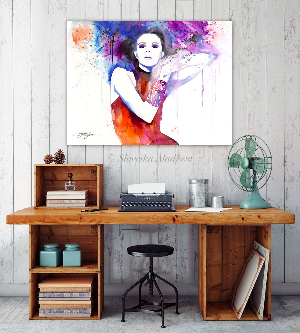 Colorful Girl Watercolor Painting Print by Slaveika Aladjova, Fashion ...