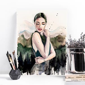Mountain Girl Limited Edition Watercolor Art Print by Slaveika Aladjova ...