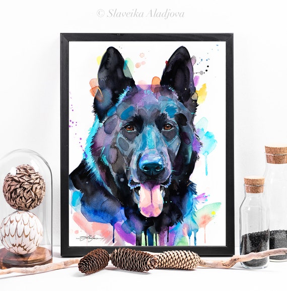 Malen Nach Zahlen Deutsch Schäferhund, 30 X 40 Cm Leinwand Mit Rahmen & Farben - DIY-Gemälde-Set Für Erwachsene & Jugendliche Ab 13