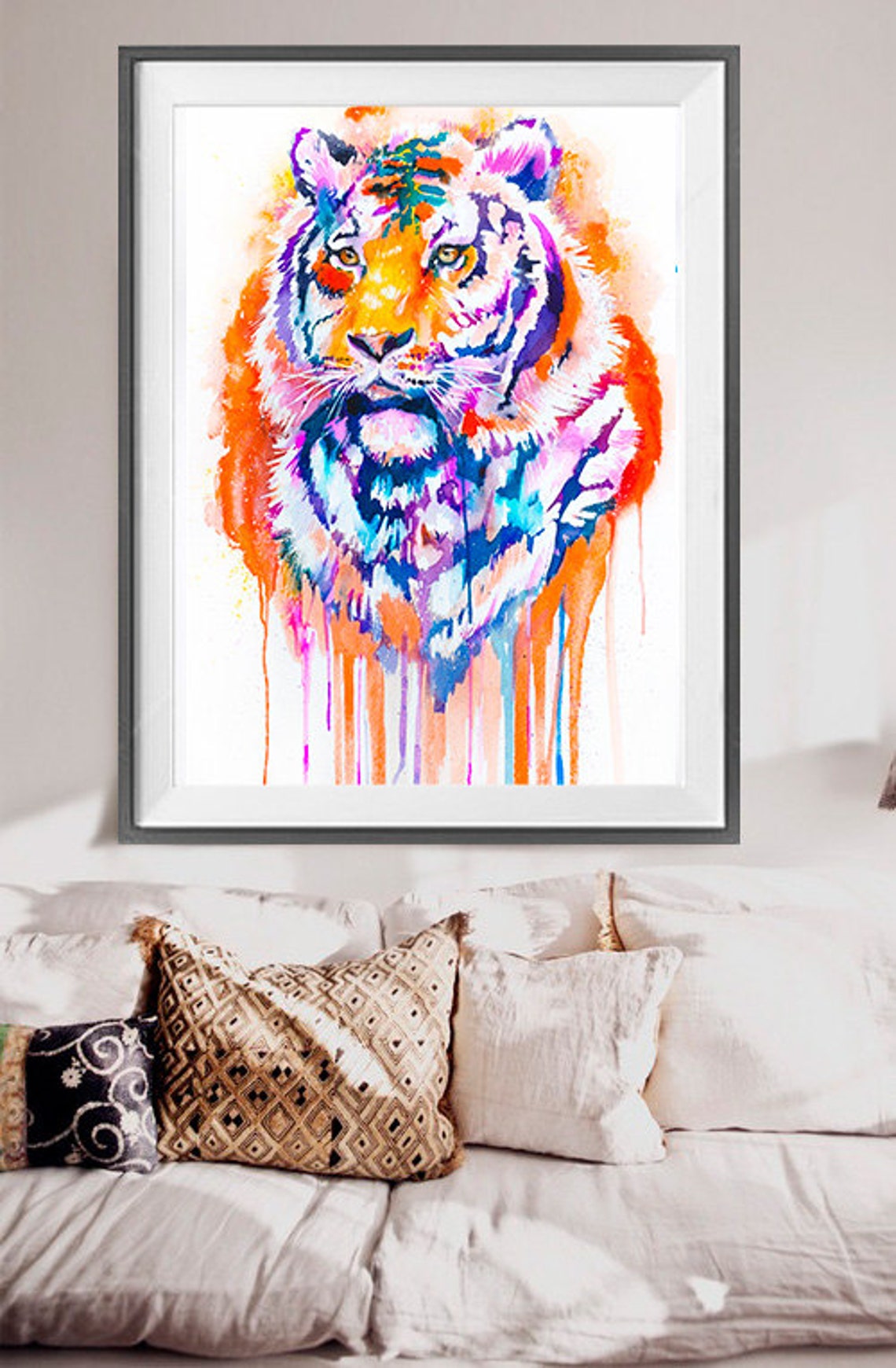 Tiger Watercolor Painting Print by Slaveika Aladjova Art - Etsy