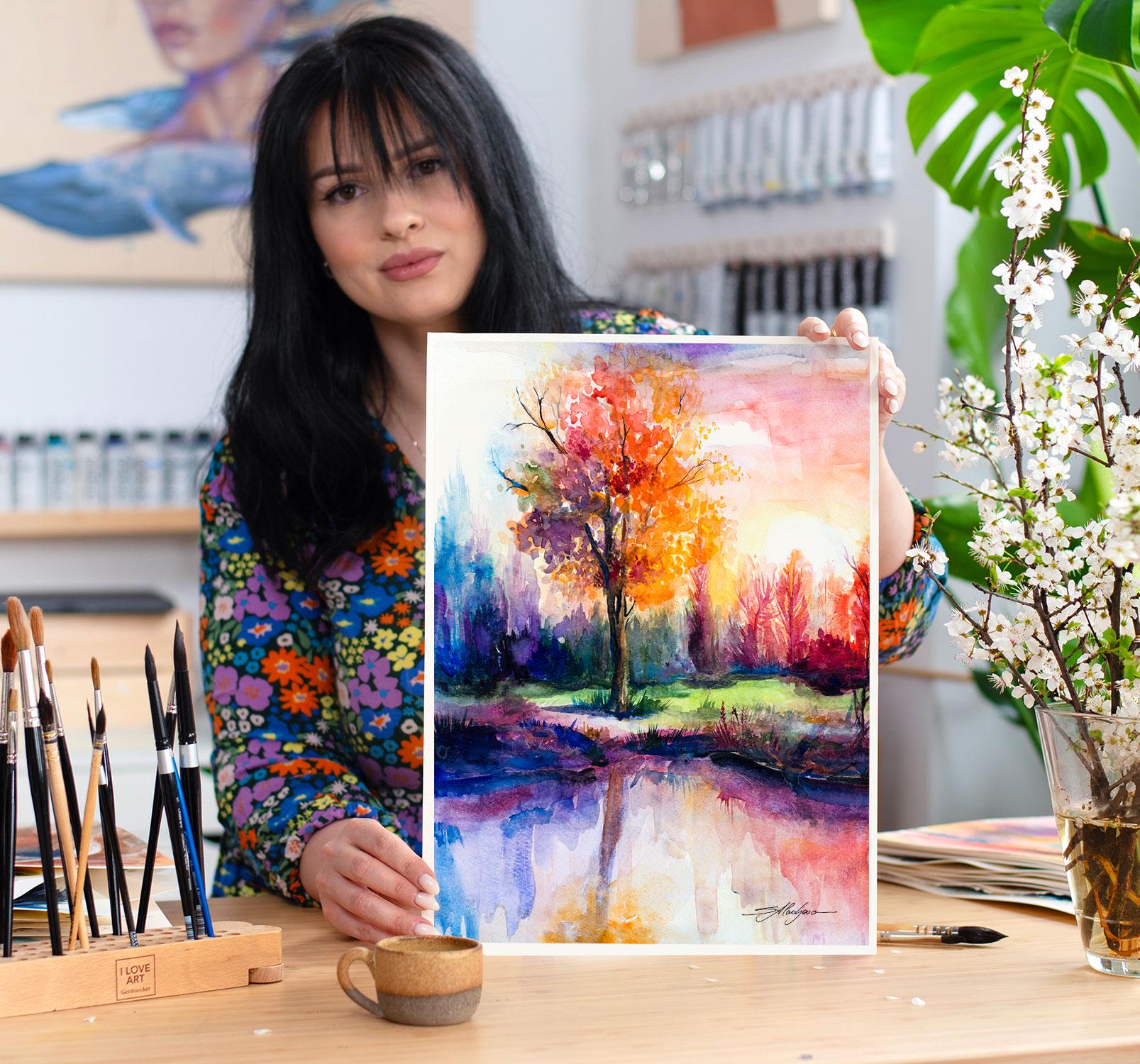 Vibrant Landscape Limited Edition Watercolor Art Print by Slaveika ...