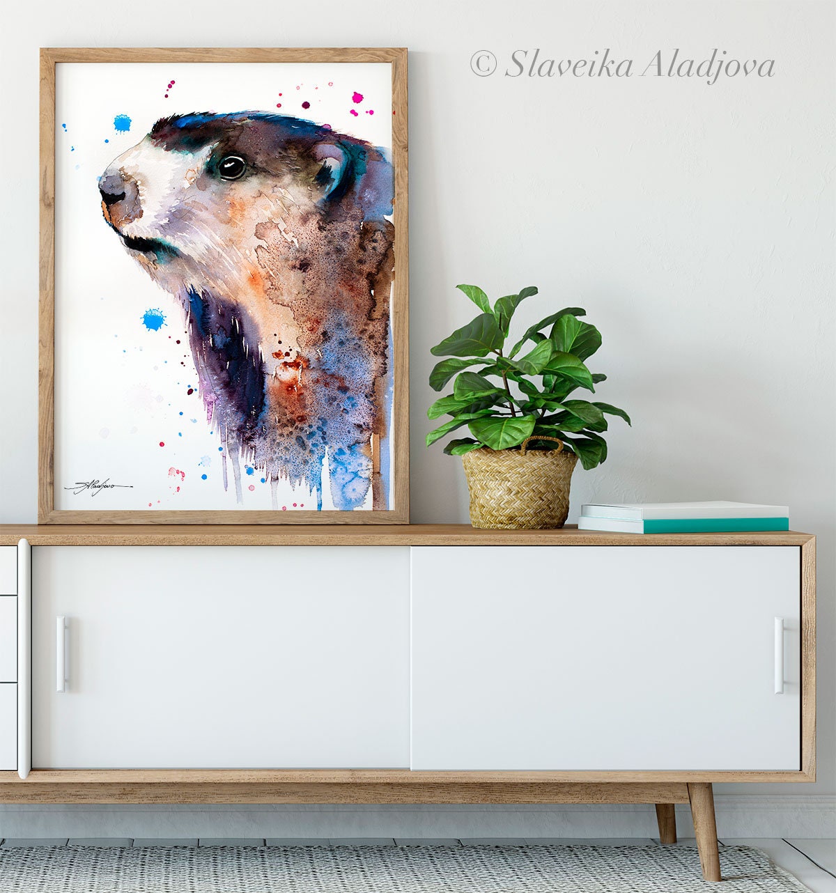 Marmot Watercolor Painting Print by Slaveika Aladjova Art - Etsy Canada