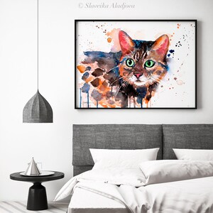 Bengal Cat Limited Edition Watercolor Art Print by Slaveika Aladjova ...