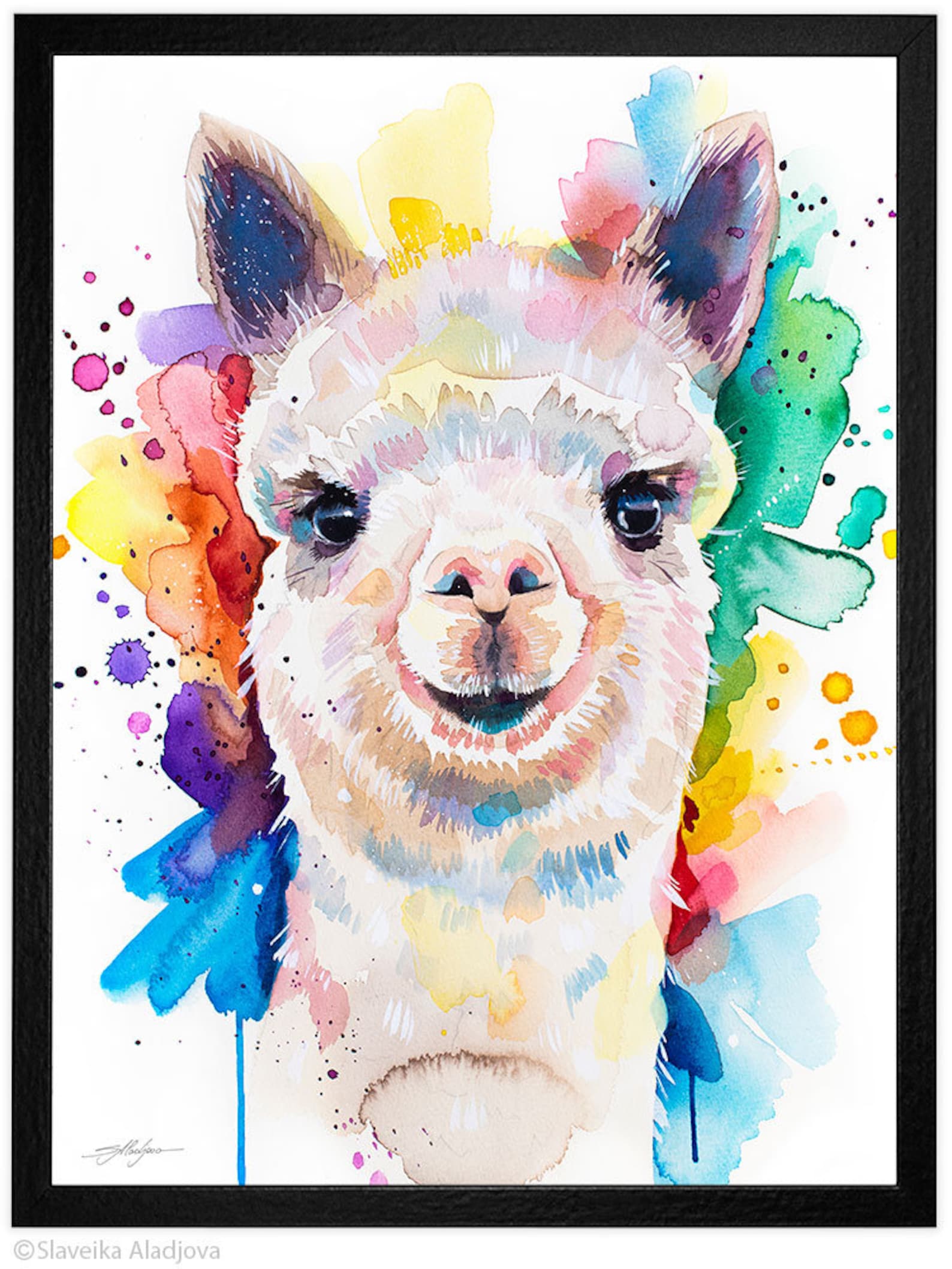 Alpaca Limited Edition Watercolor Art Print by Slaveika Aladjova ...