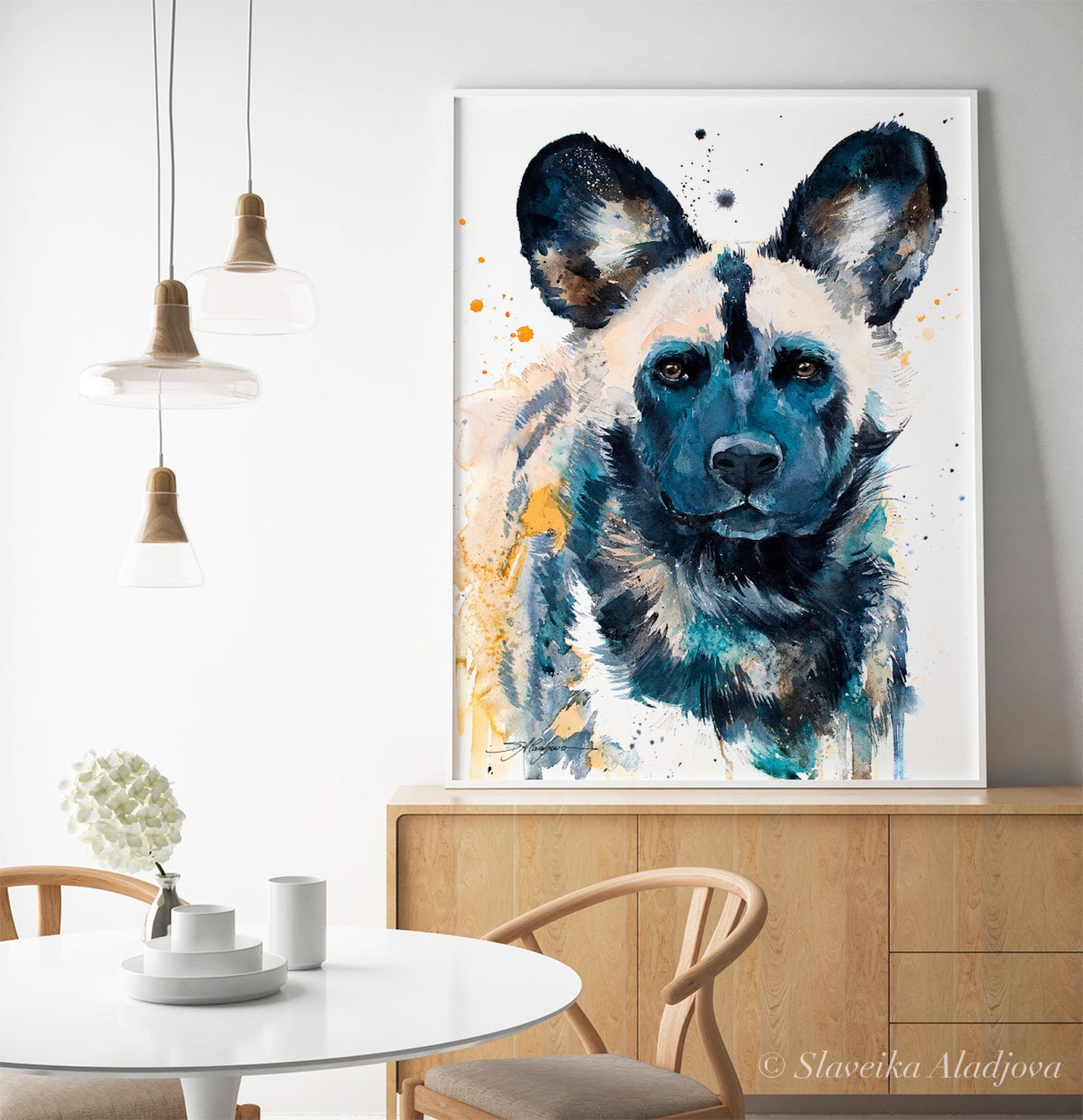 Wild Dog Watercolor Painting Print by Slaveika Aladjova Art - Etsy