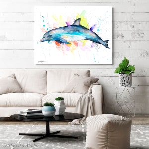 Bottlenose Dolphin Limited Edition Watercolor Art Print by Slaveika ...
