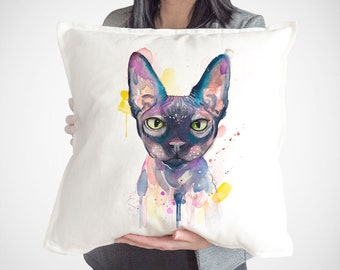 Multicolor Wowsome Low Poly Sphynx Cat Breeder Whisperer Pet Owner Lover Throw Pillow 18x18 Multicolor Wowsome Low Poly Sphynx Cat Breeder Whisperer Pet Owner Lover Throw Pillow 18x18