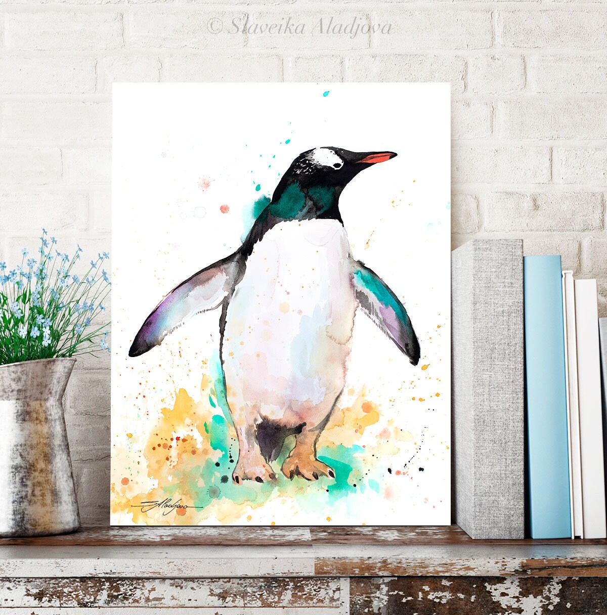 油彩画 ジェンツーペンギン Favorite｜ジェンツーペンギン ビニールモデル｜愛嬌とリアルな