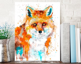 Red Fox watercolor painting print by Slaveika Aladjova, art, animal, illustration, home decor, Nursery, gift, Wildlife, wall art