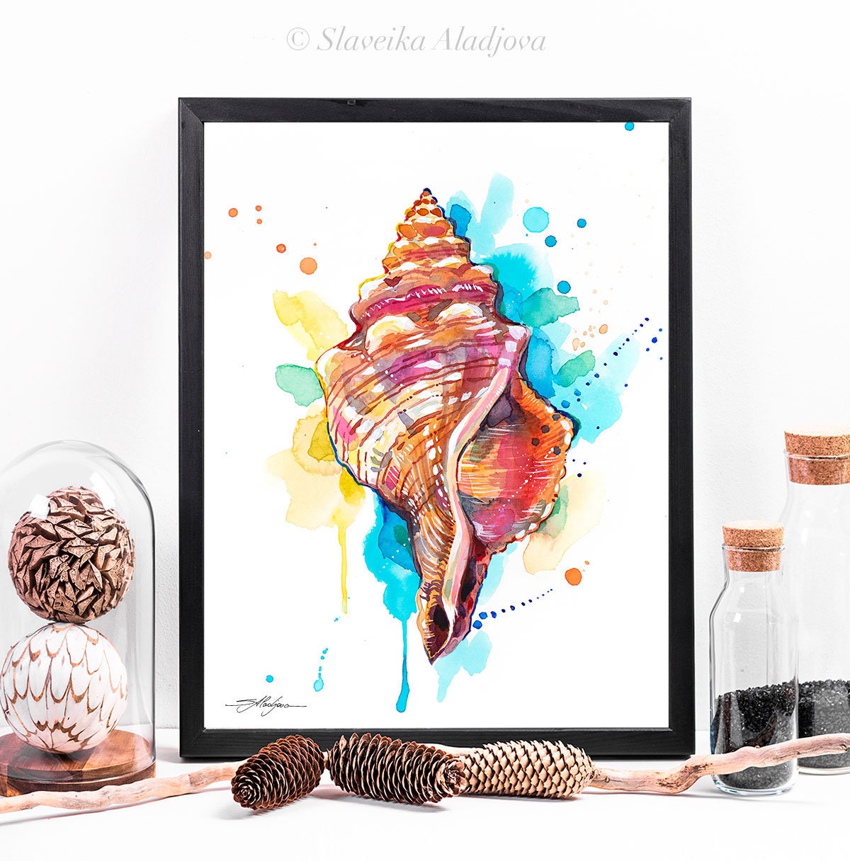 Seashell Limited Edition Watercolor Art Print by Slaveika Aladjova ...