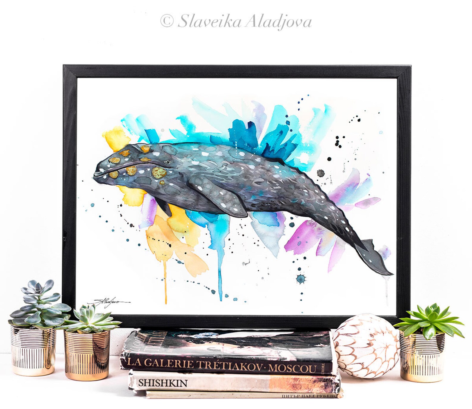Gray Whale Limited Edition Watercolor Art Print by Slaveika Aladjova ...