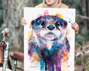 スラヴェイカ・アラジョヴァ作 パンダの限定版水彩画アートプリント