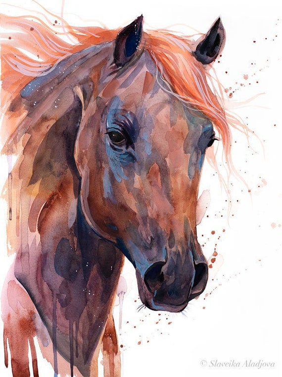 Original Watercolour Painting Brown Arabian Horse Art - Etsy Australia Original Watercolour Painting Brown Arabian Horse Art - Etsy Australia