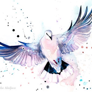 Dove Watercolor Painting Print by Slaveika Aladjova, Art, Animal ...