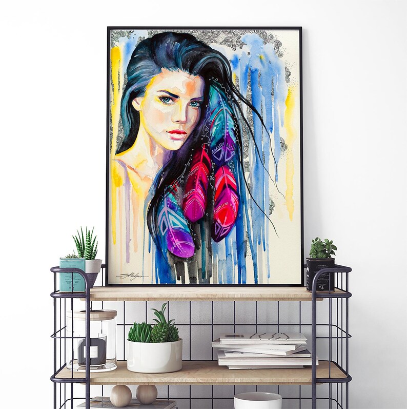 Colorful Feathers Limited Edition Watercolor Art Print by Slaveika ...