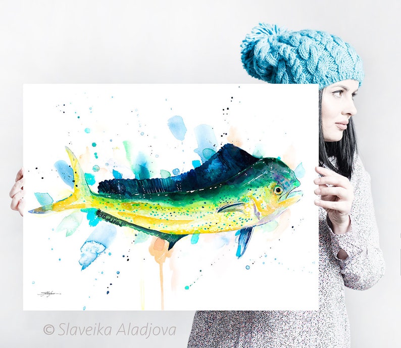Mahi Mahi, Dolphin Fish, Dorado Limited Edition Watercolor Art Print by ...