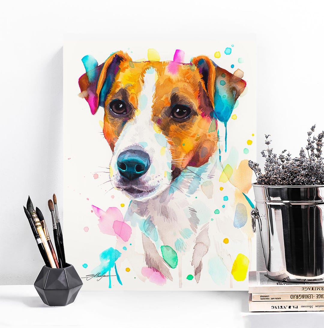 Jack Russell Terrier Dog Limited Edition Watercolor Art Print by