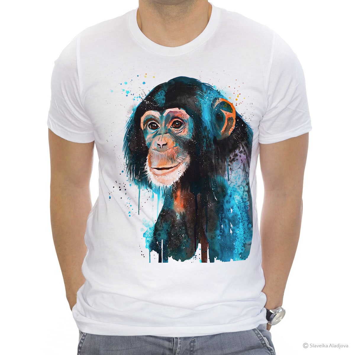 Baby Chimp Chimpanzee T-shirt, Unisex T-shirt, ring spun Cotton 100% ...