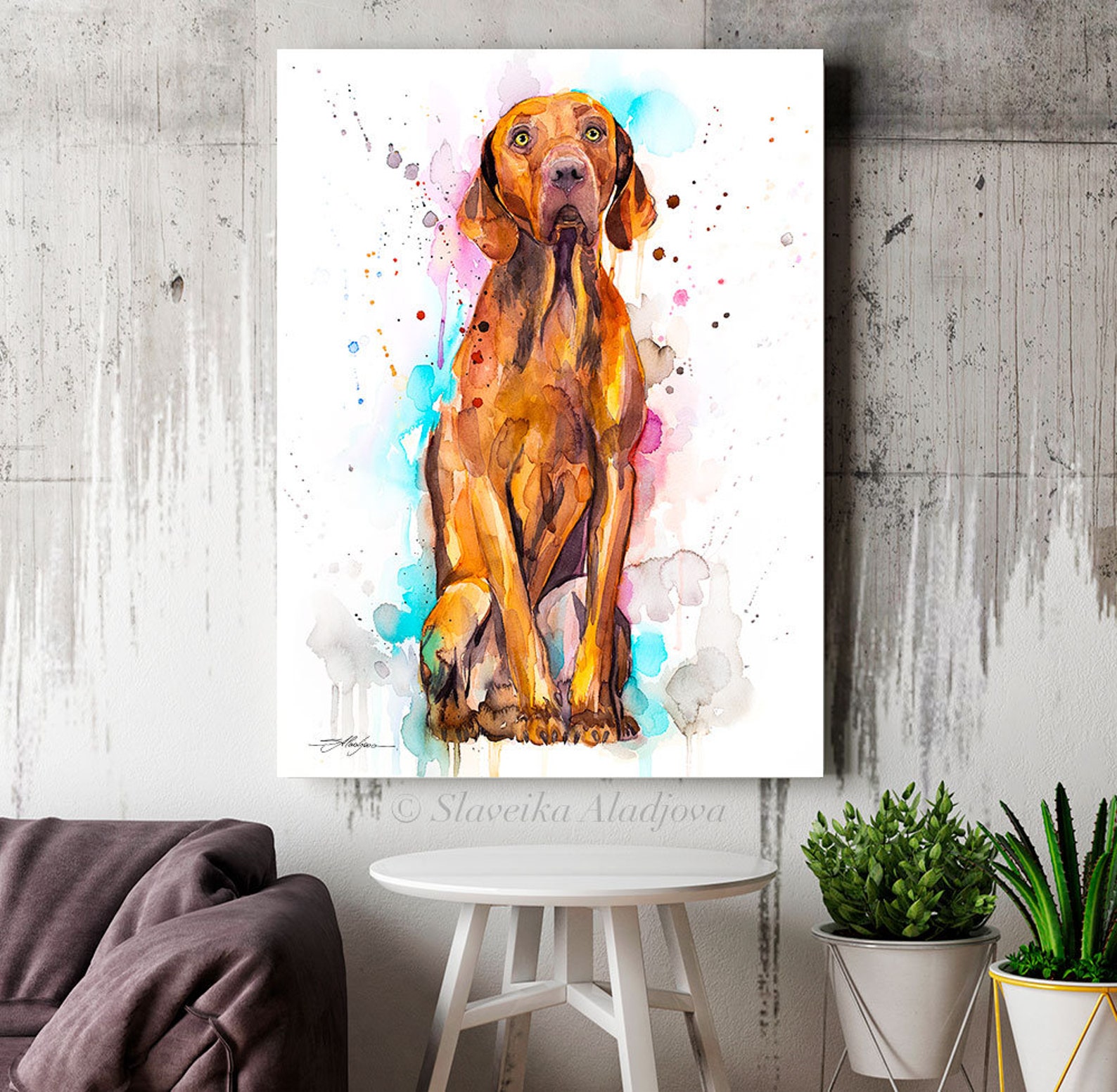 Vizsla Dog Limited Edition Watercolor Art Print by Slaveika Aladjova ...