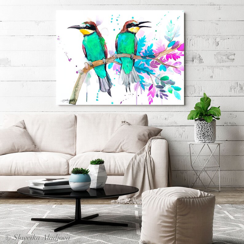Bee-eater Watercolor Painting Print by Slaveika Aladjova Art | Etsy