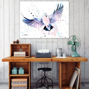 Dove Watercolor Painting Print by Slaveika Aladjova, Art, Animal ...