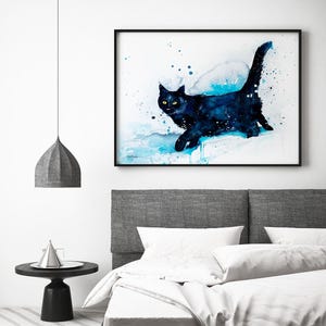 Black Cat Limited Edition Watercolor Art Print by Slaveika Aladjova ...