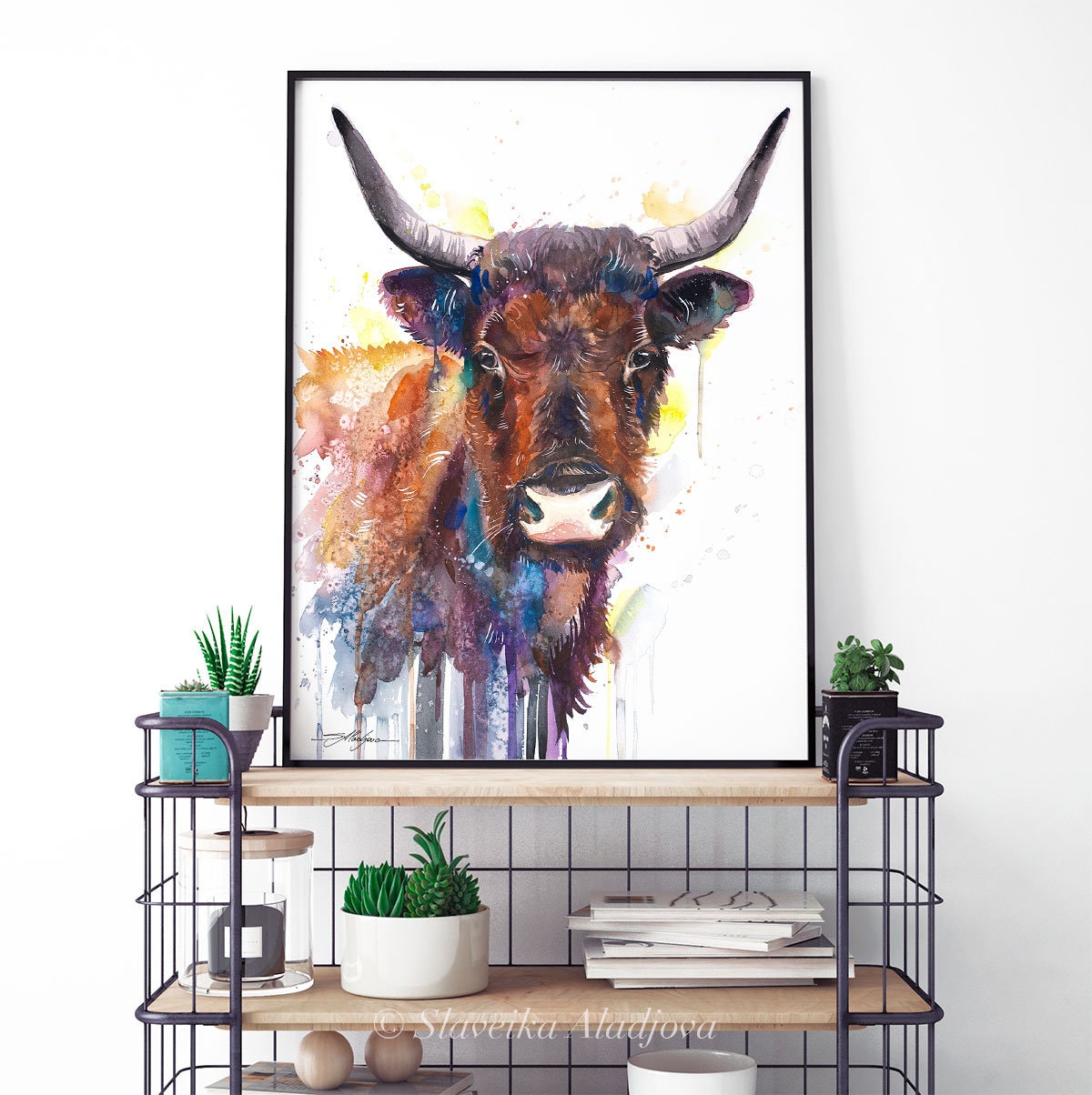 Cow Watercolor Painting Print by Slaveika Aladjova, Animal Art ...