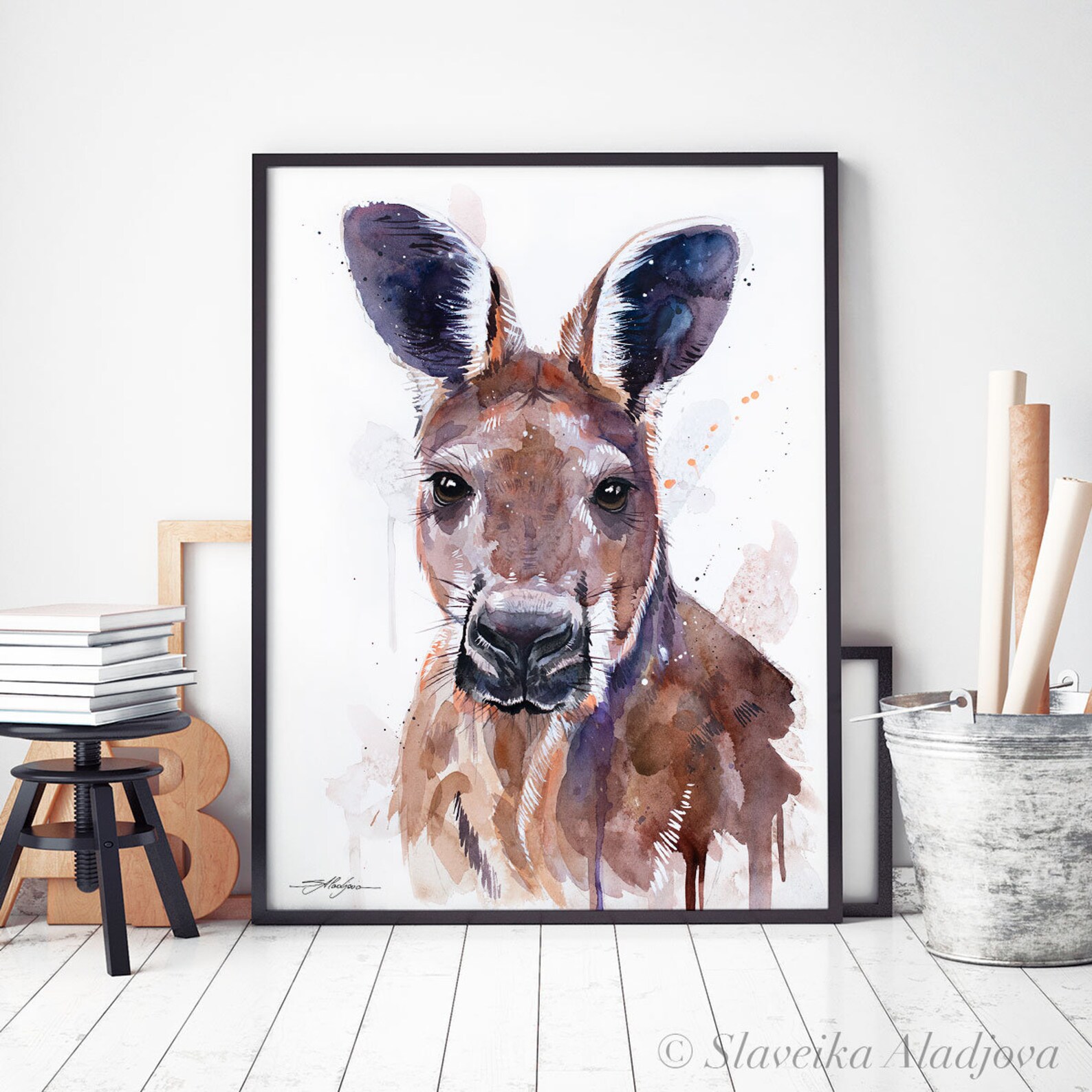 Red Kangaroo Limited Edition Watercolor Art Print by Slaveika Aladjova ...