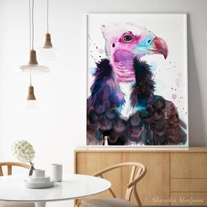 White-headed Vulture Watercolor Painting Print by Slaveika Aladjova ...