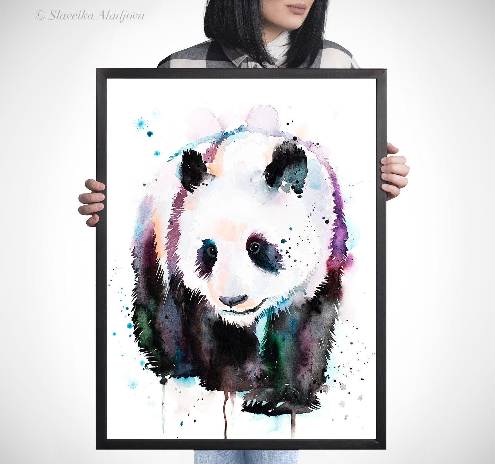 Panda Watercolor Painting Print by Slaveika Aladjova, Art, Animal
