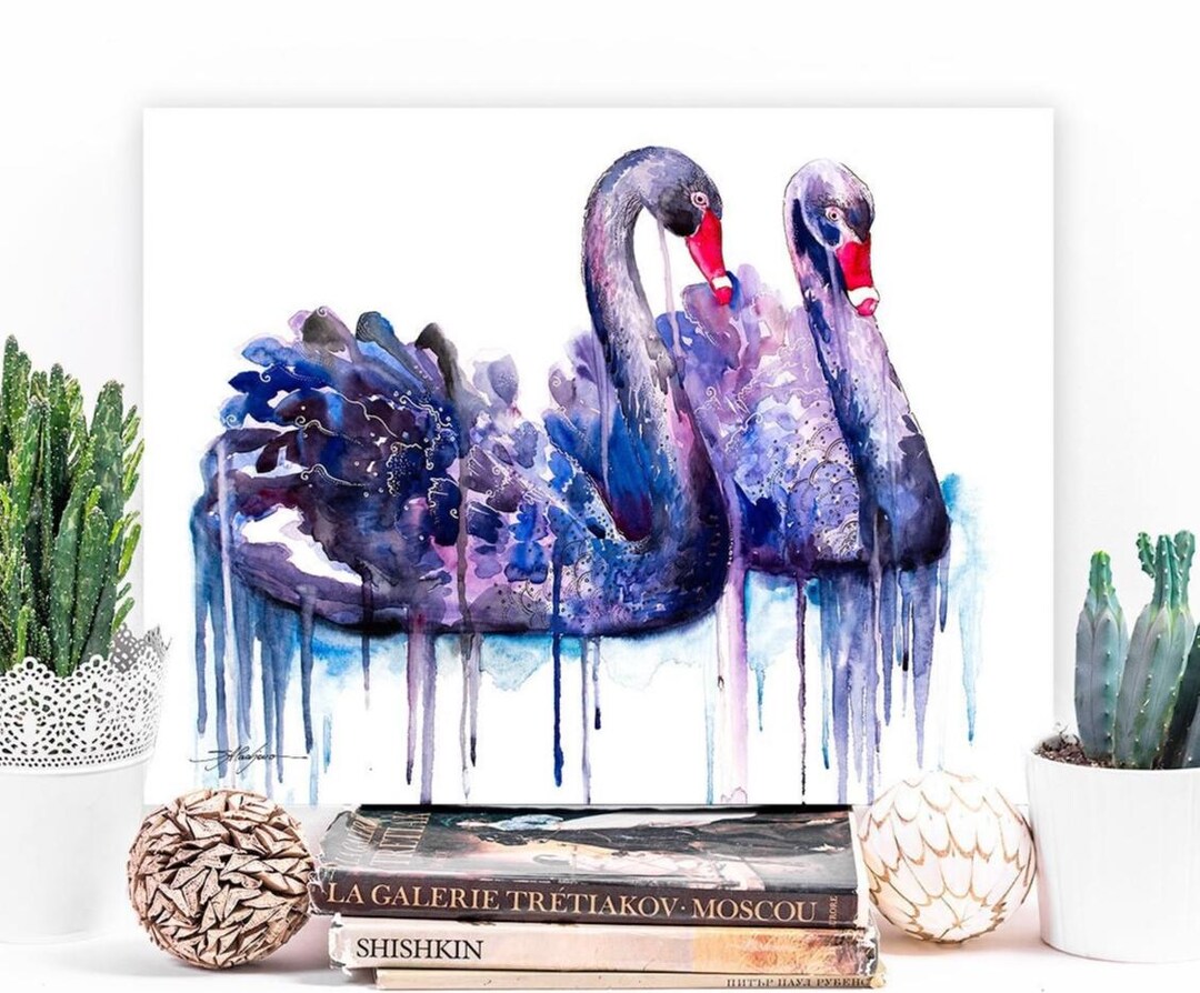Black Swan Limited Edition Watercolor Art Print by Slaveika Aladjova ...