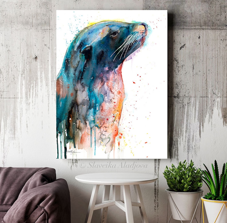Sea Lion Limited Edition Watercolor Art Print by Slaveika Aladjova ...