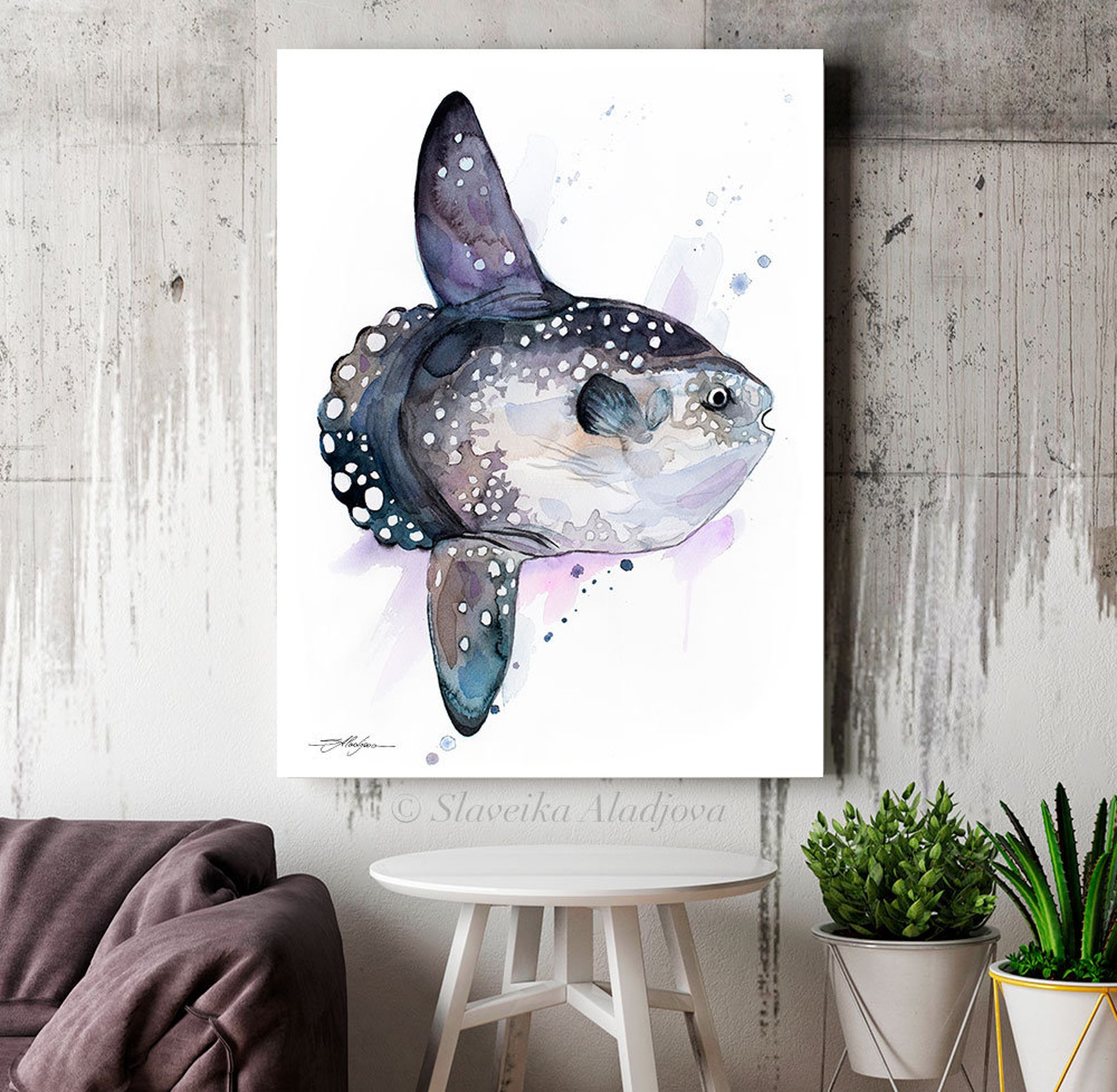 Sunfish, Mola Mola, Ocean Sunfish Limited Edition Watercolor Art Print ...