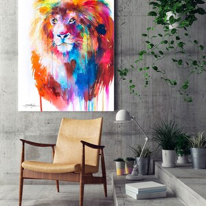 Lion Watercolor Painting Print by Slaveika Aladjova, Art, Animal ...