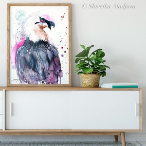 Bearded Vulture Watercolor Painting Print by Slaveika Aladjova, Art ...