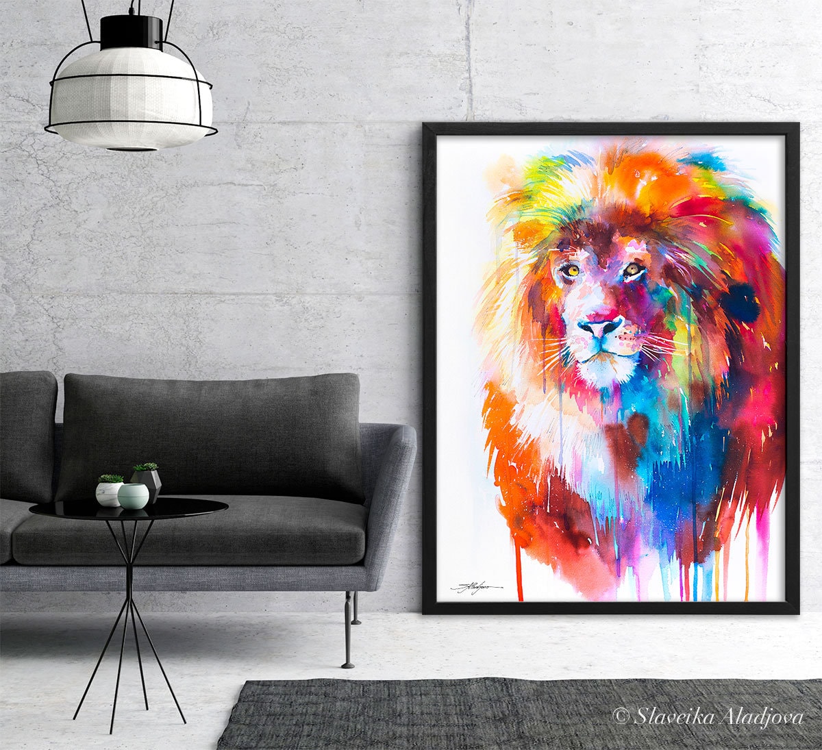 Lion Watercolor Painting Print by Slaveika Aladjova, Art, Animal ...