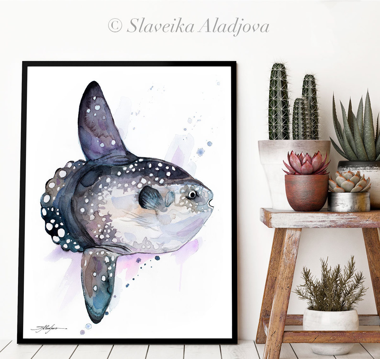Sunfish, Mola Mola, Ocean Sunfish Limited Edition Watercolor Art Print ...